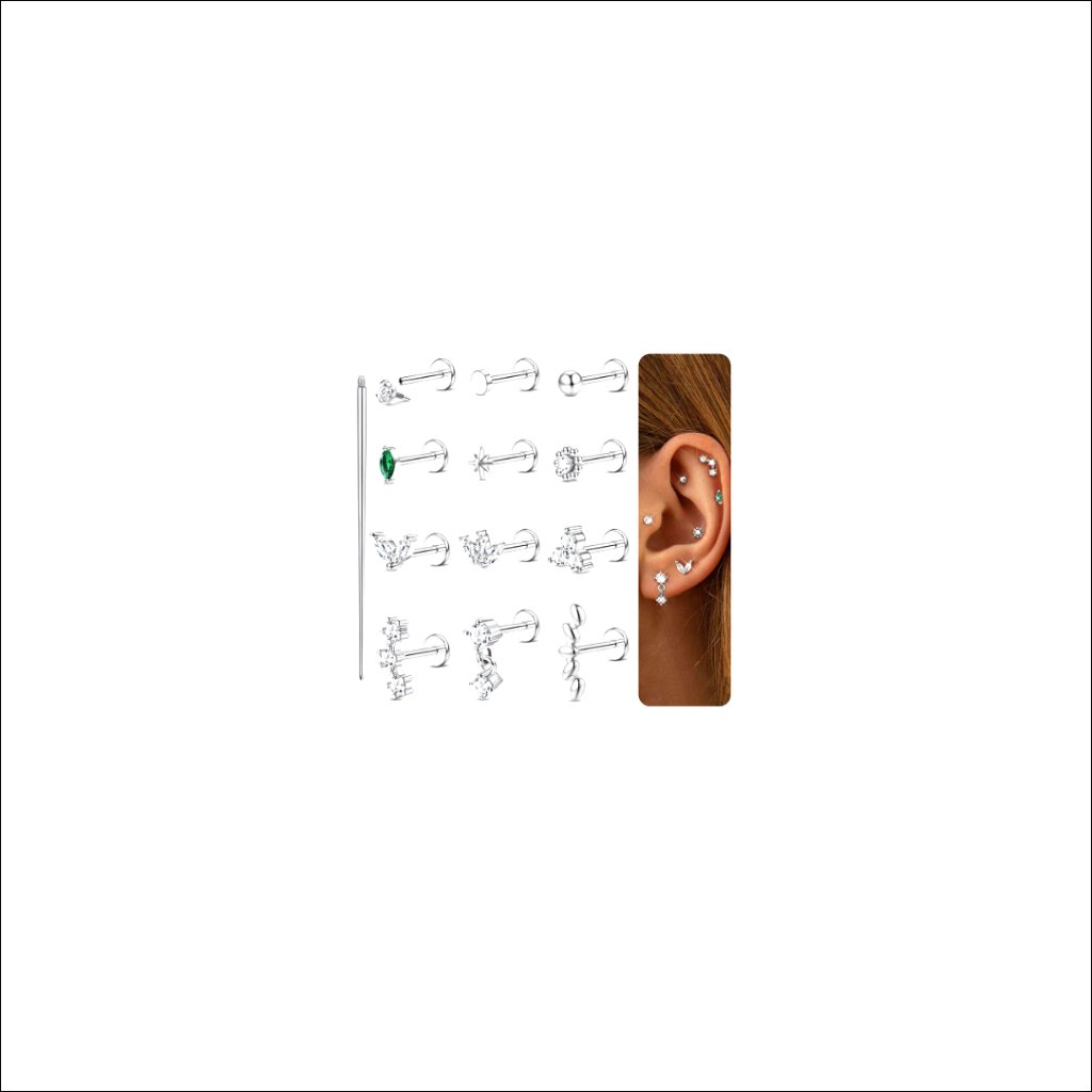 Hypoallergenic Surgical Steel Flat Back Stud Earrings 16g 18g